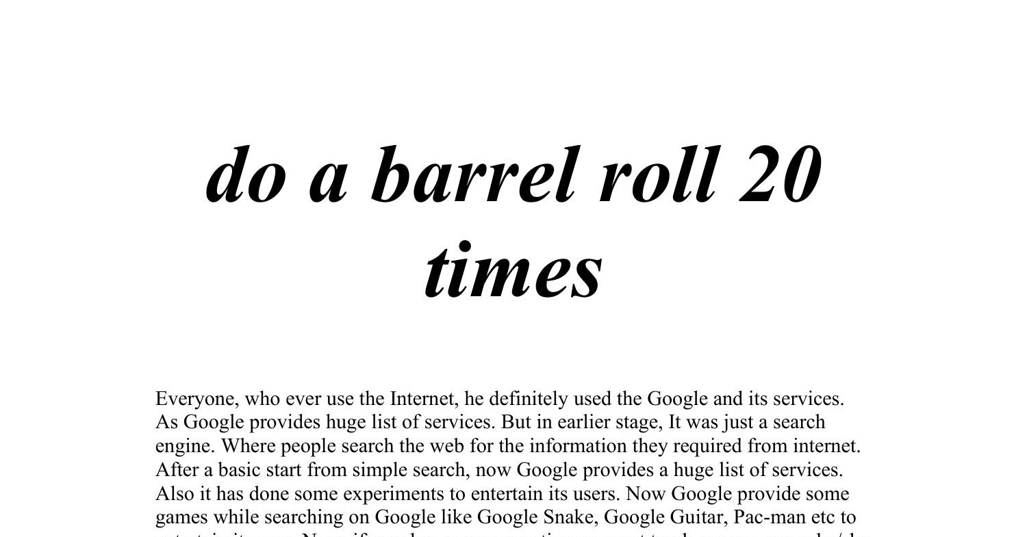 do a barrel roll 20 times